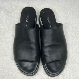 Gabor Black & White Platform Sandal Size 8